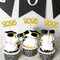 48Pcs Class of 2026 Graduation Cupcake Toppers - Pre-Assembled Black and Gold Food Picks - Glitter Grad Cap, Diploma & 2026 Dessert Decorations for High School and College Parties